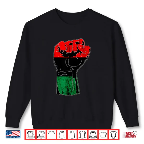 Sweatshirt Pan African UNIA Flag Handfist Black History Juneteenth Shirt