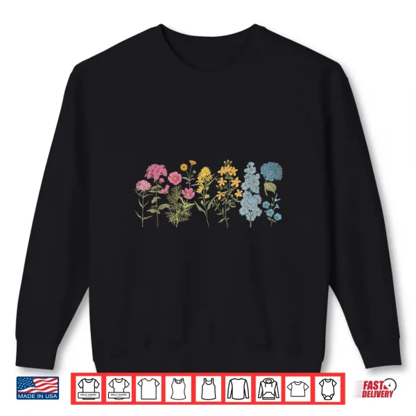 Sweatshirt Pansexual Subtle Wildflowers Pan Pride LGBT Month Pan Flower Shirt
