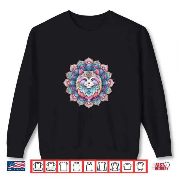 Sweatshirt Pastel Zen Mandala Ragdoll Cat Shirt