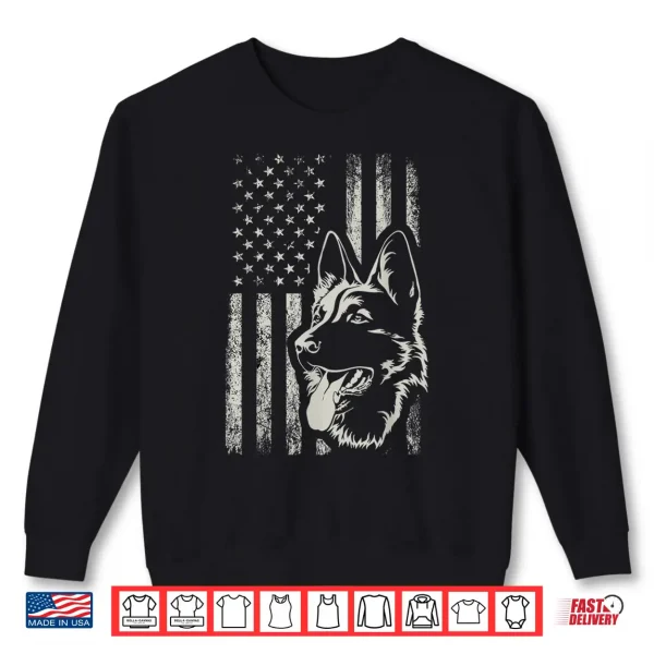 Sweatshirt Patriotic German Shepherd AMERICAN FLAG Dog Lover Gift Shirt