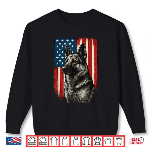 Sweatshirt Patriotic German Shepherd American Flag Dog Shirt