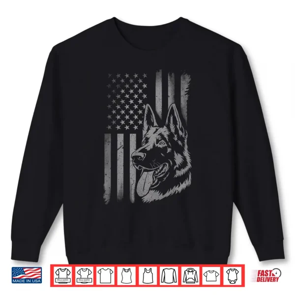 Sweatshirt Patriotic German Shepherd American Flag Fourth Of July Shirt