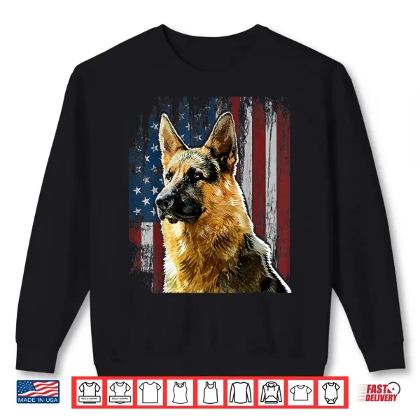 Sweatshirt Patriotic German Shepherd American Flag Shirt Dog Gifts