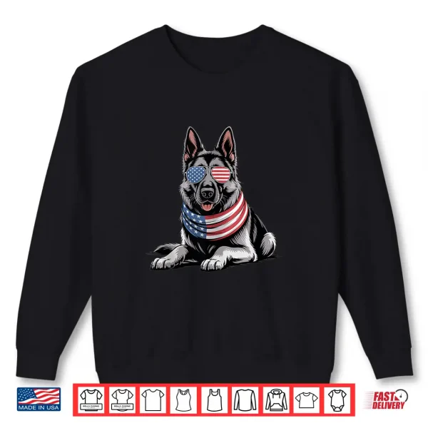 Sweatshirt Patriotic German Shepherd Dog American Flag Fourth Of July Shirt