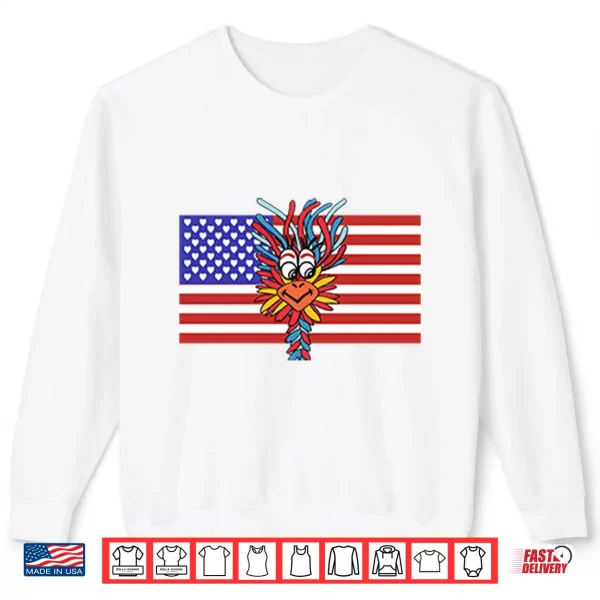 Sweatshirt Patriotic Gooney Bird American Flag Shirt