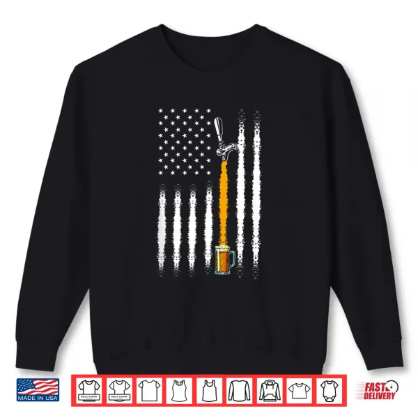 Sweatshirt Patriotic US Flag American Brewery Craft Beer Shirt