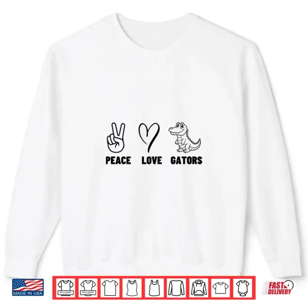 Sweatshirt Peace Love Gators Men Women Cute Alligator Shirt