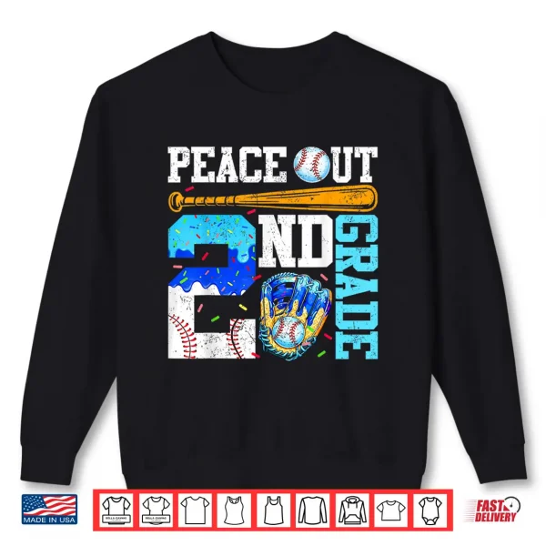 Sweatshirt Peace Out Second Grade Baseball Graduation Last Day Shirt