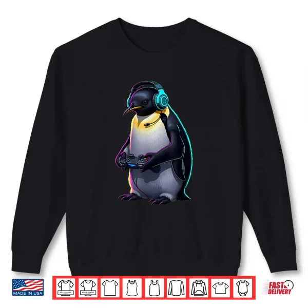 Sweatshirt Penguin Gaming Animal Video Games Funny Penguin Shirt