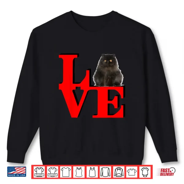 Sweatshirt Persian Black Cat Love Park I love my Cat Shirt