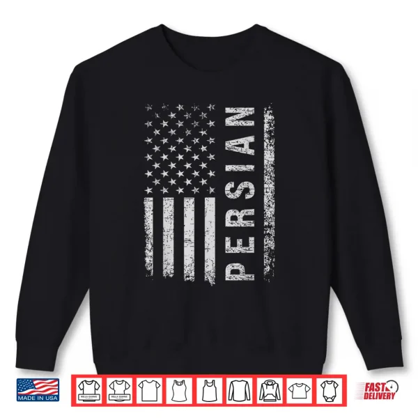Sweatshirt Persian Cat American Flag Shirt