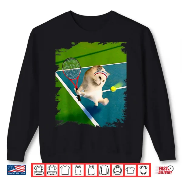 Sweatshirt Persian Cat Playing Tennis Shirt