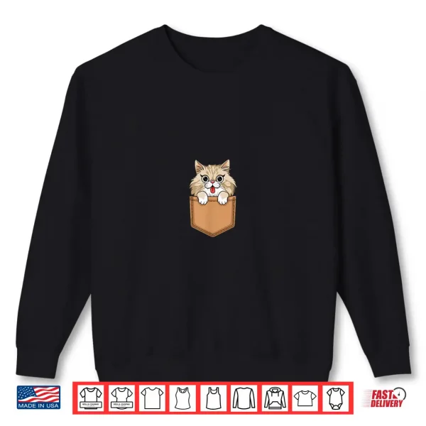 Sweatshirt Persian In Pocket Cat Owner Cute Pet Lover Shirt