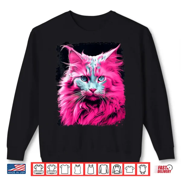 Sweatshirt Pink Maine Coon Cat Shirt