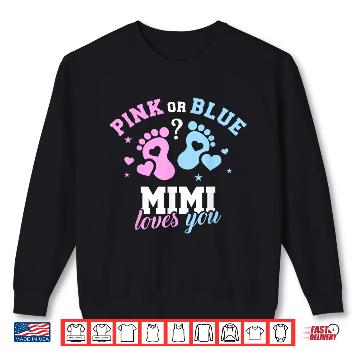 Pink Or Blue Mimi Loves You Gender Reveal Shirt Pink Or Blue Mimi Loves You Gender Reveal Shirt