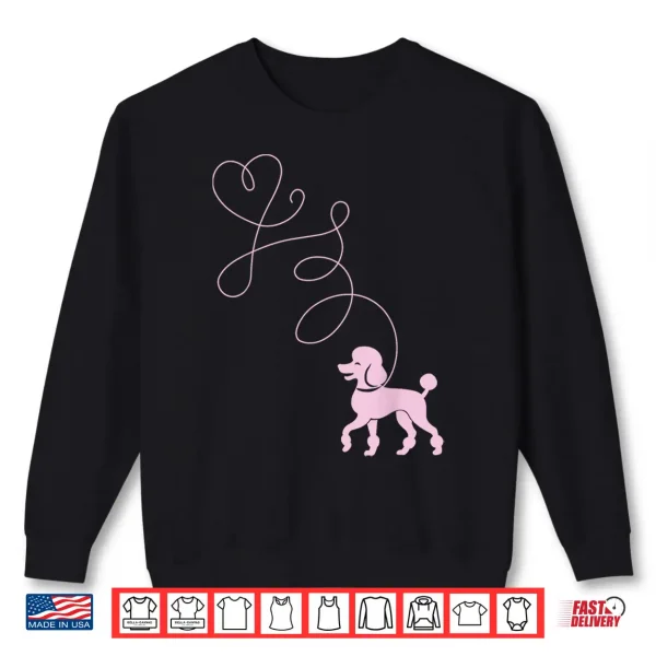 Sweatshirt Pink Poodle Dog Lover 50s Sock Hop Rockabilly 1950s Dance Shirt