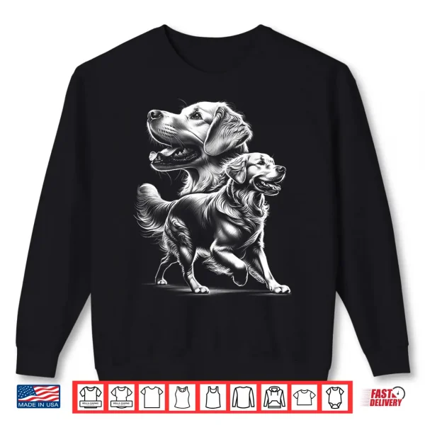 Sweatshirt Playful Golden Retriever Dog in Photorealistic Style Shirt