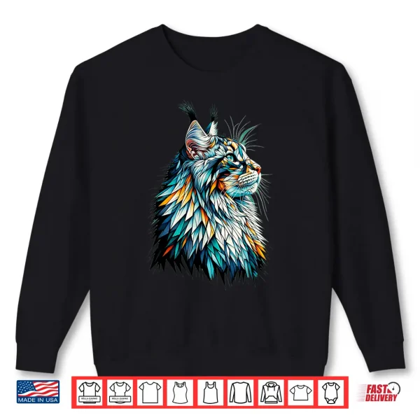 Sweatshirt Polygon Art Maine Coon Cat Maine Coons Shirt