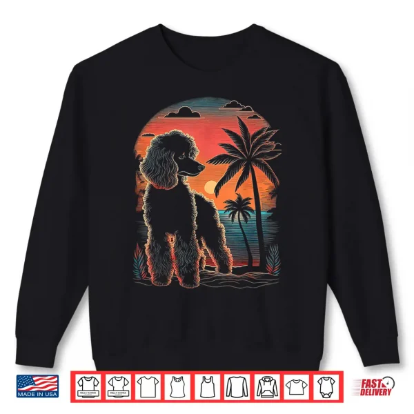 Sweatshirt Poodle 80s Sunset Vintage Retro Style Shirt