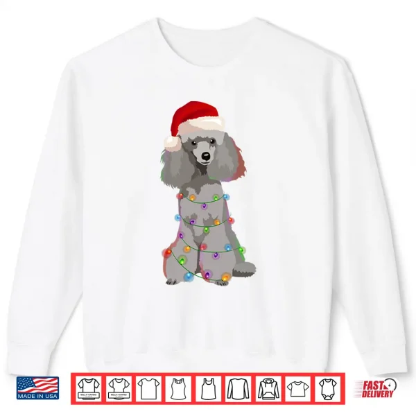 Sweatshirt Poodle Christmas Lights Xmas Dog Lover Shirt