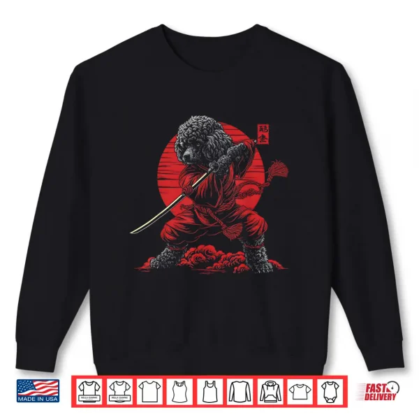 Sweatshirt Poodle Dad Cute Japanese Anime Stuff Samurai Dog Ninja Shirt