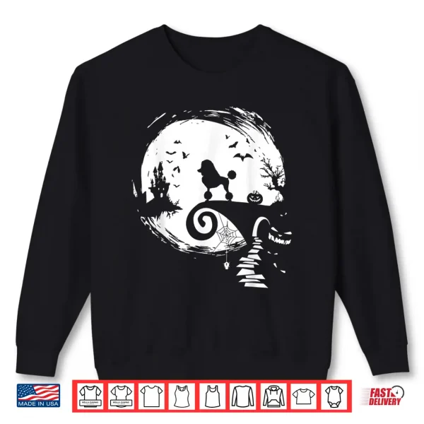 Sweatshirt Poodle Dog And Moon Halloween Costume Dog Lover Funny Shirt