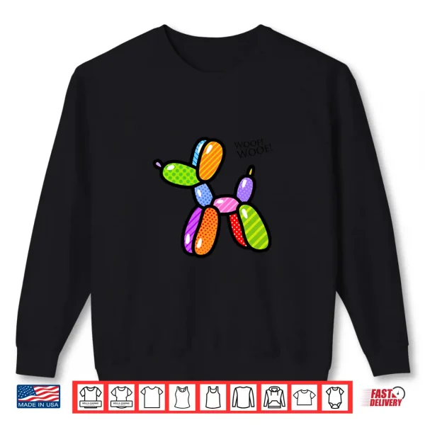 Sweatshirt Poodle Dog Balloon Animal Illustration Graphic Designs Shirt