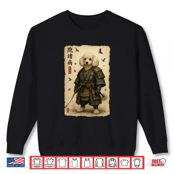 Sweatshirt Poodle Dog Samurai Art Japanese Vintage Shirt