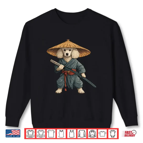 Sweatshirt Poodle Dog Samurai Art Shirt