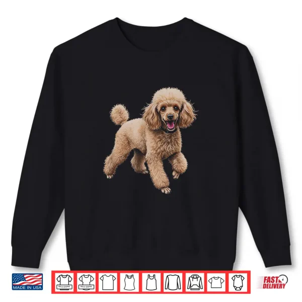 Sweatshirt Poodle Drawing Art Design Shirt
