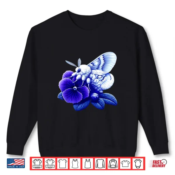 Sweatshirt Poodle Moth On African Violet Flower Nature Wildlife Art Shirt