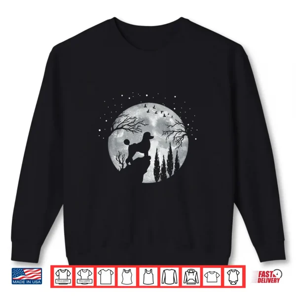 Sweatshirt Poodle Pet Dog Fan Full Moon At Night Poodles Poodle Shirt