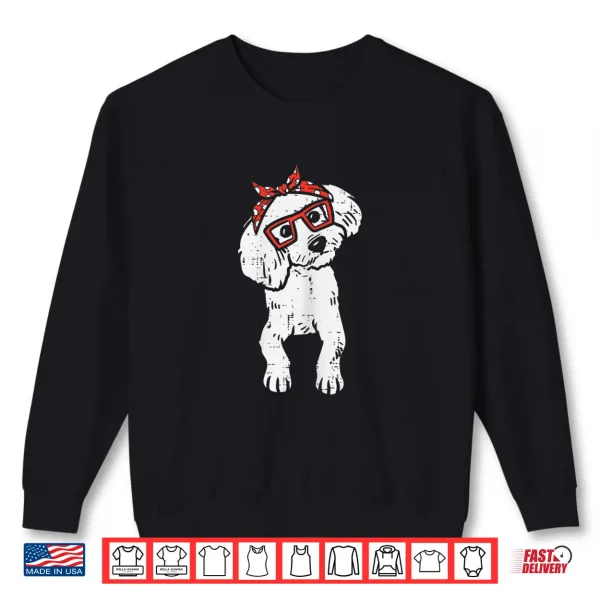 Sweatshirt Poodle Polka Dots Bandana Dog Lover Owner Girls Women Gift Shirt