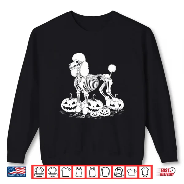 Sweatshirt Poodle Skeleton Birthday Halloween Dog Mens Womens Kids Shirt