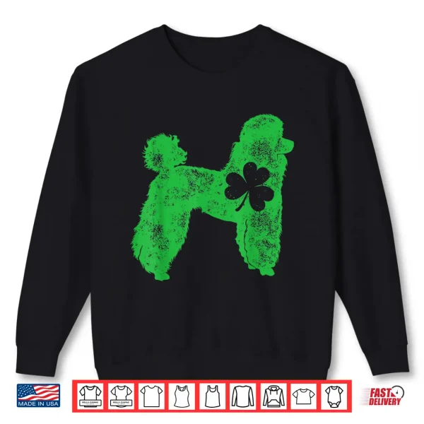 Sweatshirt Poodle St Patricks Day Boys Kids Girls Shamrock Dog Lover Shirt