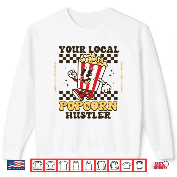 Sweatshirt Popcorn Costume for Kids Women Men Pop Corn Stand Seller Performance Shirt