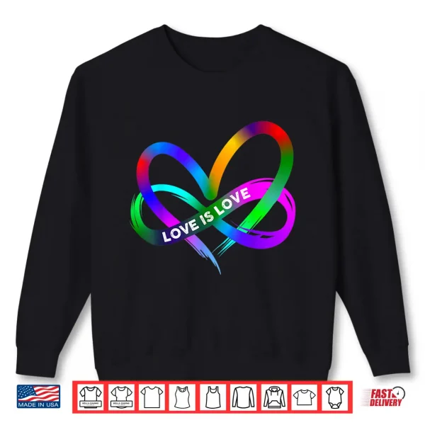 Sweatshirt Pride month LGBT Straight Heart with Love Is Love Shirt