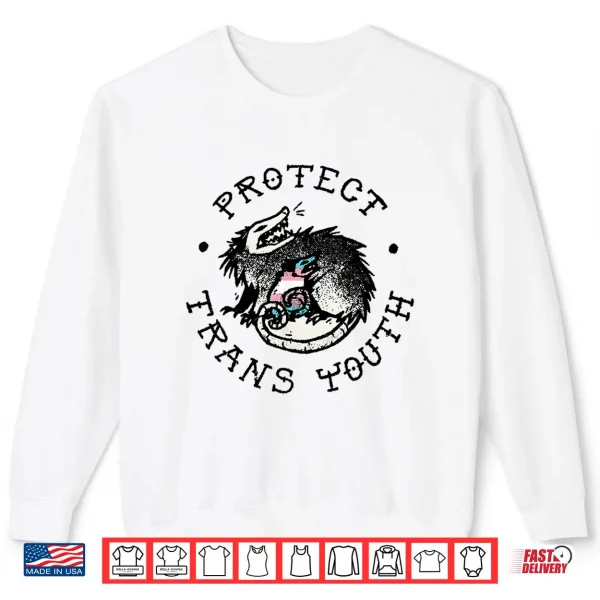 Sweatshirt Protect Trans Youth Opossum Support Transgender LGBT Pride Shirt