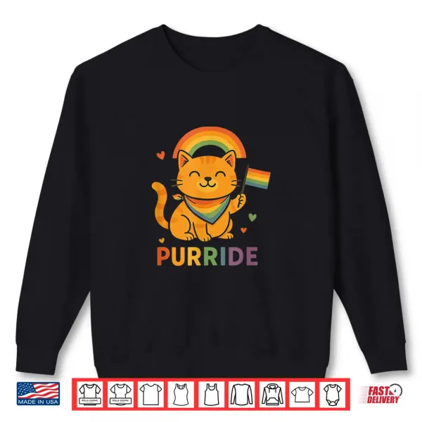 Sweatshirt Purride Cat Pride Month LGBTQ Funny Pride Ally Shirt