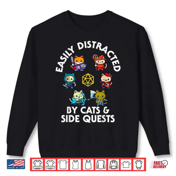 Rpg Gamer Cats D20 Dice Nerdy Geek Cat Men Women Kids Shirt 2 Sweatshirt RPG Gamer Cats D20 Dice Nerdy Geek Cat Men Women Kids Shirt