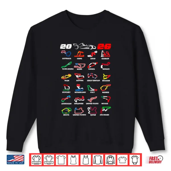 Sweatshirt Race Car Enthusiast Motorsport Racing Fan World Flags Shirt