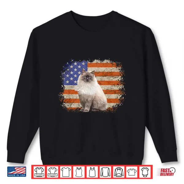 Sweatshirt Ragdoll Cat 4th of July Patriotic Independence Celebrations Shirt
