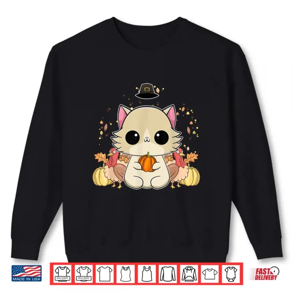 Sweatshirt Ragdoll Cat Anime Kitten Thanksgiving Turkey Shirt