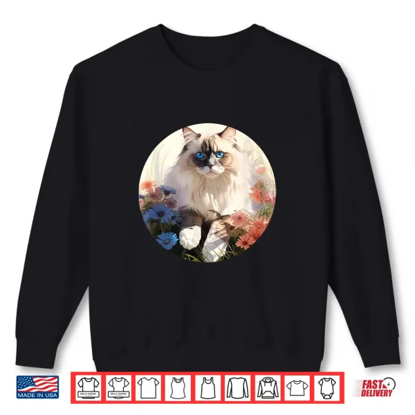 Sweatshirt Ragdoll Cat Cat Flower Shirt