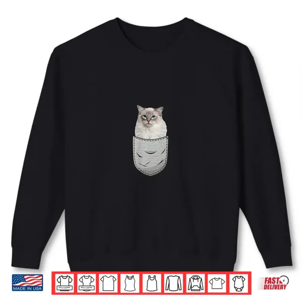 Sweatshirt Ragdoll Cat Chest Pocket for Cat Owners Shirt