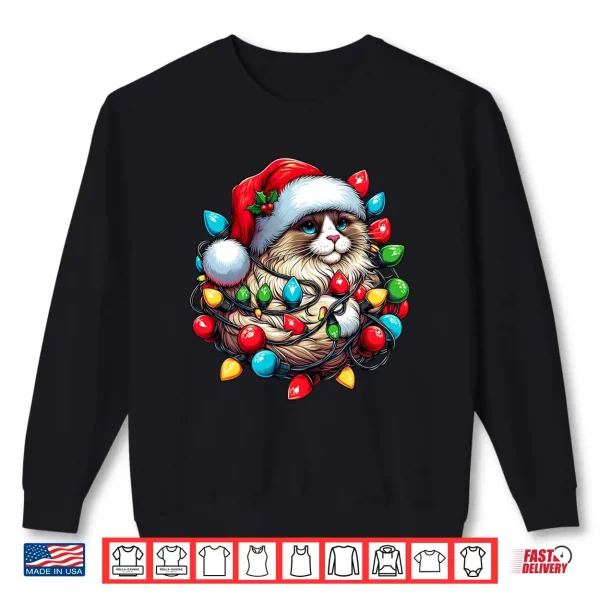 Sweatshirt Ragdoll Cat Christmas Hat Xmas Shirt