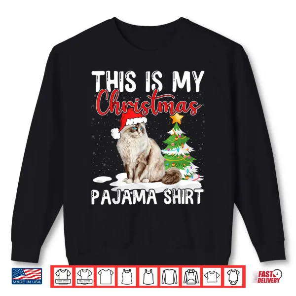 Sweatshirt Ragdoll Cat Christmas Pajama Shirt Cute Holiday Funny Design Men Women Kids Shirt
