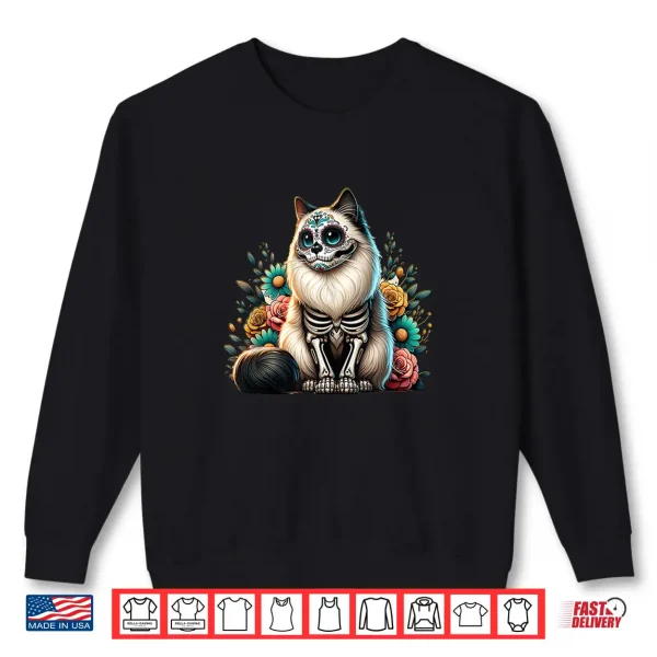 Sweatshirt Ragdoll Cat Dia De Los Muertos Ragdoll Cat Halloween Shirt