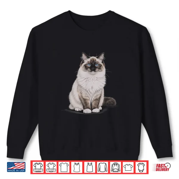 Sweatshirt Ragdoll Cat Drawing Art Design Shirt