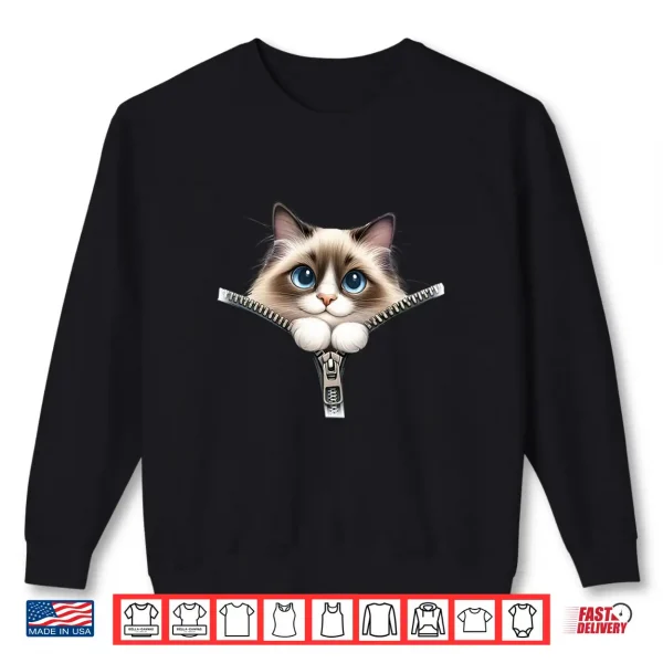 Sweatshirt Ragdoll Cat Funny Zipper Cats Cute Kitty Lover Gift Shirt